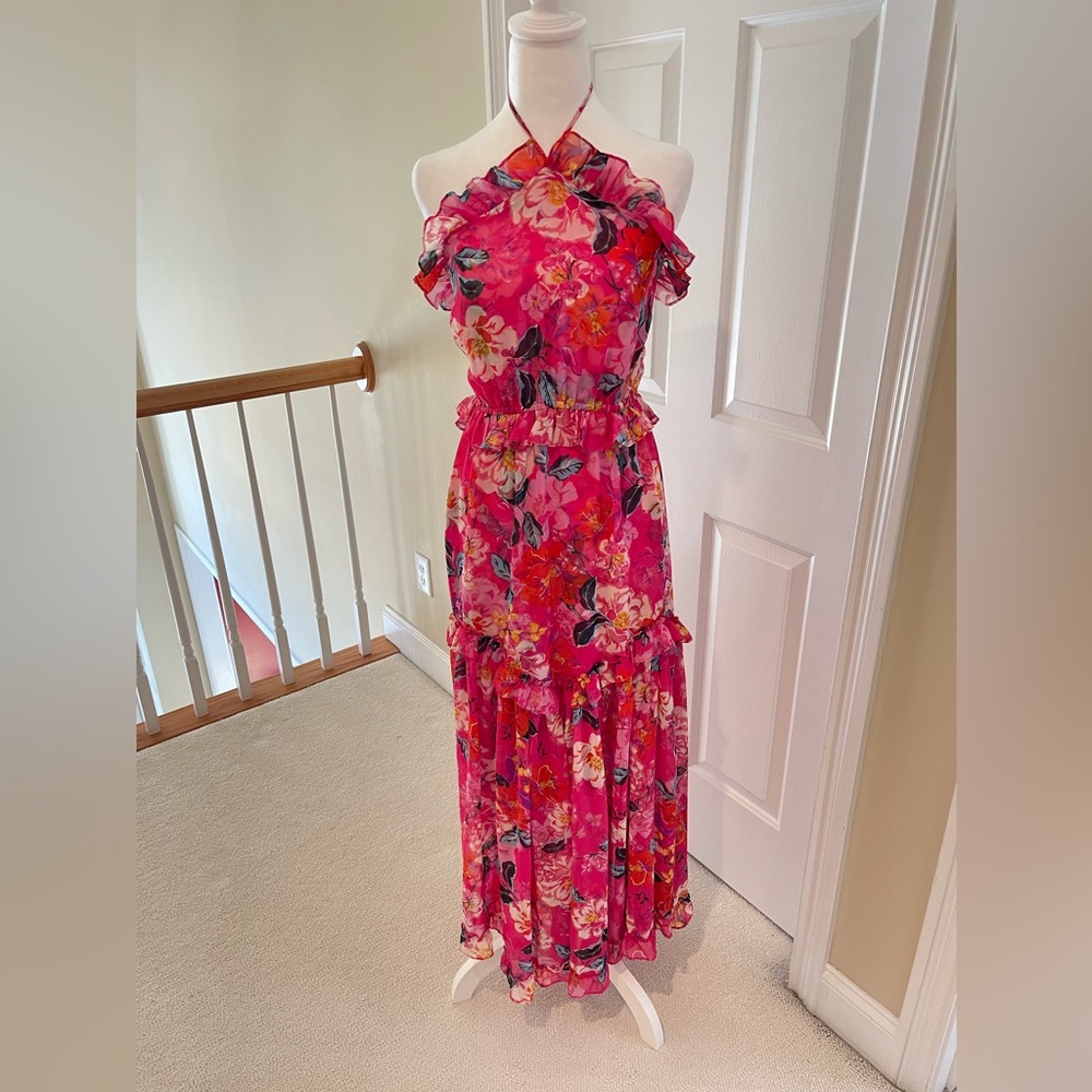 Misa Los Angeles Idina Pink Floral Maxi Dress